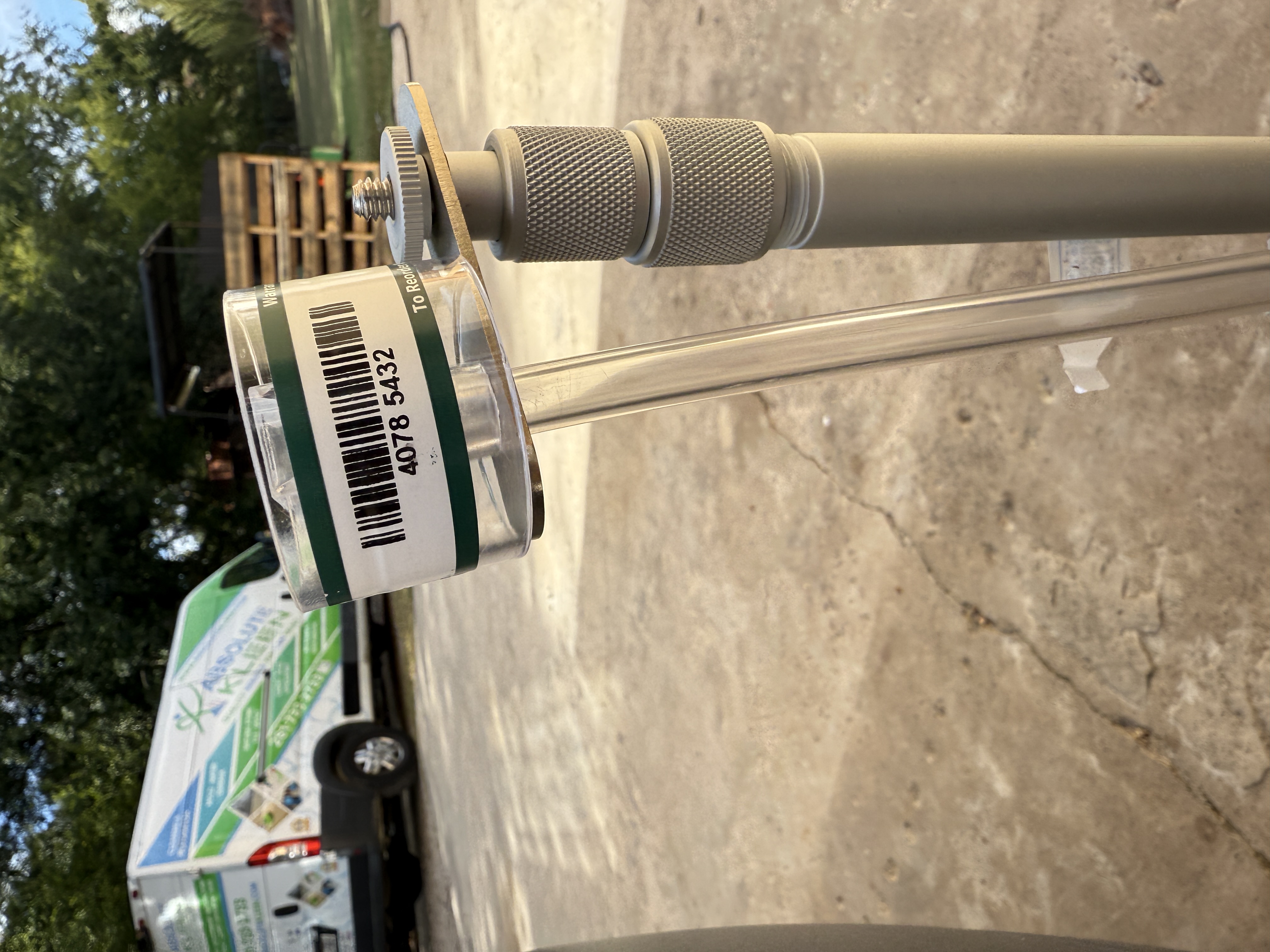 Air sampling pump set up for a mold test inside a home